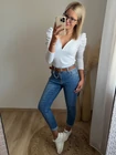 LINA Extrázott Vállú Felső