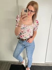 BABI Mintás Extrázott Vállú Felső
