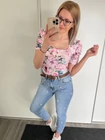BABI Mintás Extrázott Vállú Felső