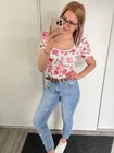 BABI Mintás Extrázott Vállú Felső