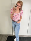 BABI Mintás Extrázott Vállú Felső