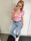 BABI Mintás Extrázott Vállú Felső