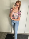 BABI Mintás Extrázott Vállú Felső