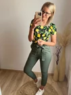 LEMON Bordázott Rövid Ujjú Felső