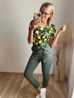LEMON Bordázott Rövid Ujjú Felső
