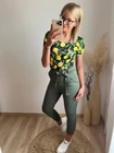 LEMON Bordázott Rövid Ujjú Felső