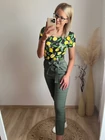 LEMON Bordázott Rövid Ujjú Felső