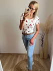 CHERRY Bordázott Rövid Ujjú Felső