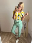 BIG LEMON Bordázott Rövid Ujjú Felső