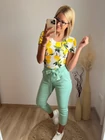 BIG LEMON Bordázott Rövid Ujjú Felső