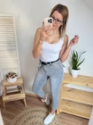 DEMI Boyfriend Szürke Farmernadrág Övtartozékkal