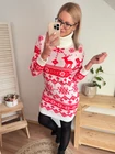 XMAS Mintás Kötött Garbóruha