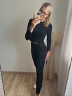 LONA Fekete Leggings -Magasított Derék