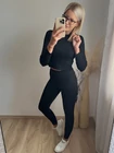 LONA Fekete Leggings -Magasított Derék