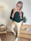TAMIRA Bőrhatású Leggings -Gombokkal