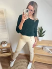 TAMIRA Bőrhatású Leggings -Gombokkal