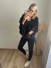 NAZIRA Fekete Szőrme Mellény