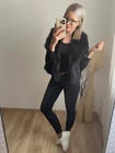 NAZIRA Fekete Szőrme Mellény