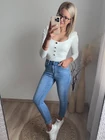 KELLI Magasderekú Farmernadrág