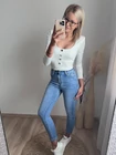 KELLI Magasderekú Farmernadrág
