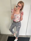 TARA Szaggatott Skinny Farmernadrág