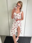 LEJLÁNI CHERRY Fodros Mintás Ruha