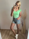 MERIL Szaggatott Farmer Rövidnadrág