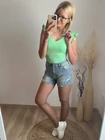 MERIL Szaggatott Farmer Rövidnadrág