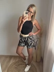 SZIMI Mintás Rövidnadrág Övtartozékkal