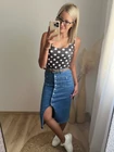 SZOFIA Gombos Farmerszoknya Övtartozékkal