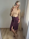 SZOFIA Bordó Farmerszoknya Övtartozékkal