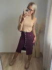 SZOFIA Bordó Farmerszoknya Övtartozékkal