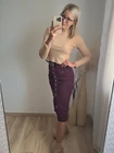 SZOFIA Bordó Farmerszoknya Övtartozékkal