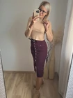 SZOFIA Bordó Farmerszoknya Övtartozékkal