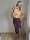 SZOFIA Bordó Farmerszoknya Övtartozékkal
