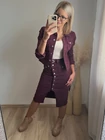 SZOFIA Bordó Farmerszoknya Övtartozékkal