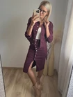 SZOFIA Bordó Farmerszoknya Övtartozékkal