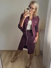 SZOFIA Bordó Farmerszoknya Övtartozékkal
