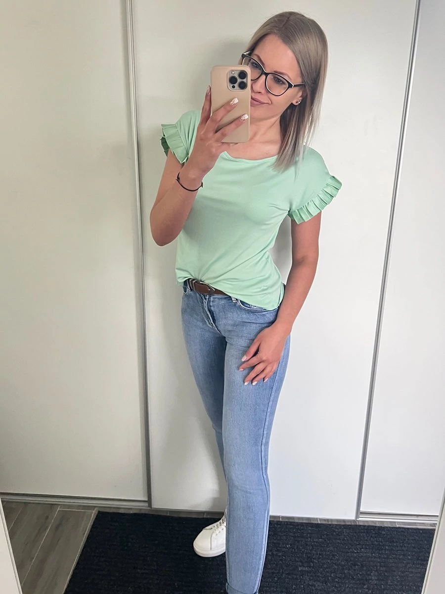 LARINA Bordázott Felső Fodrokkal