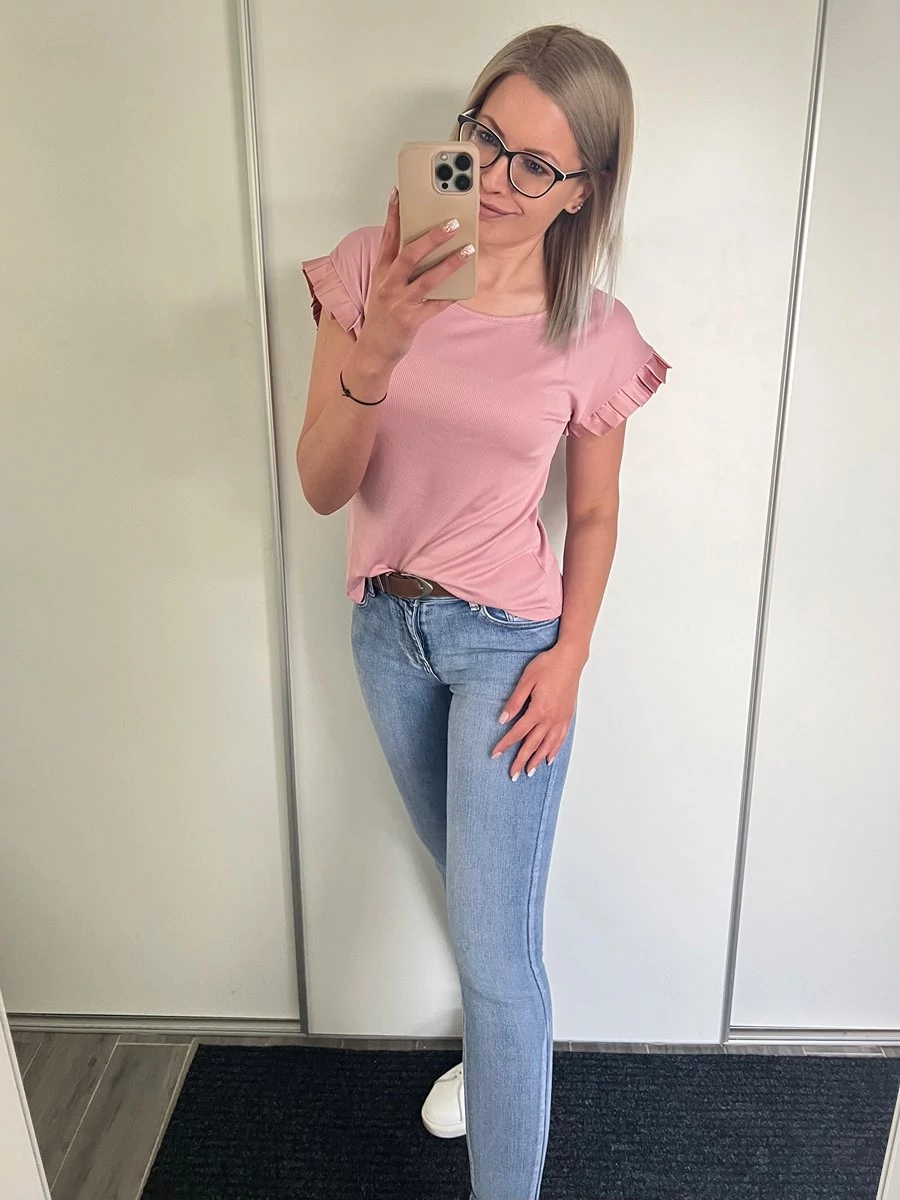 LARINA Bordázott Felső Fodrokkal