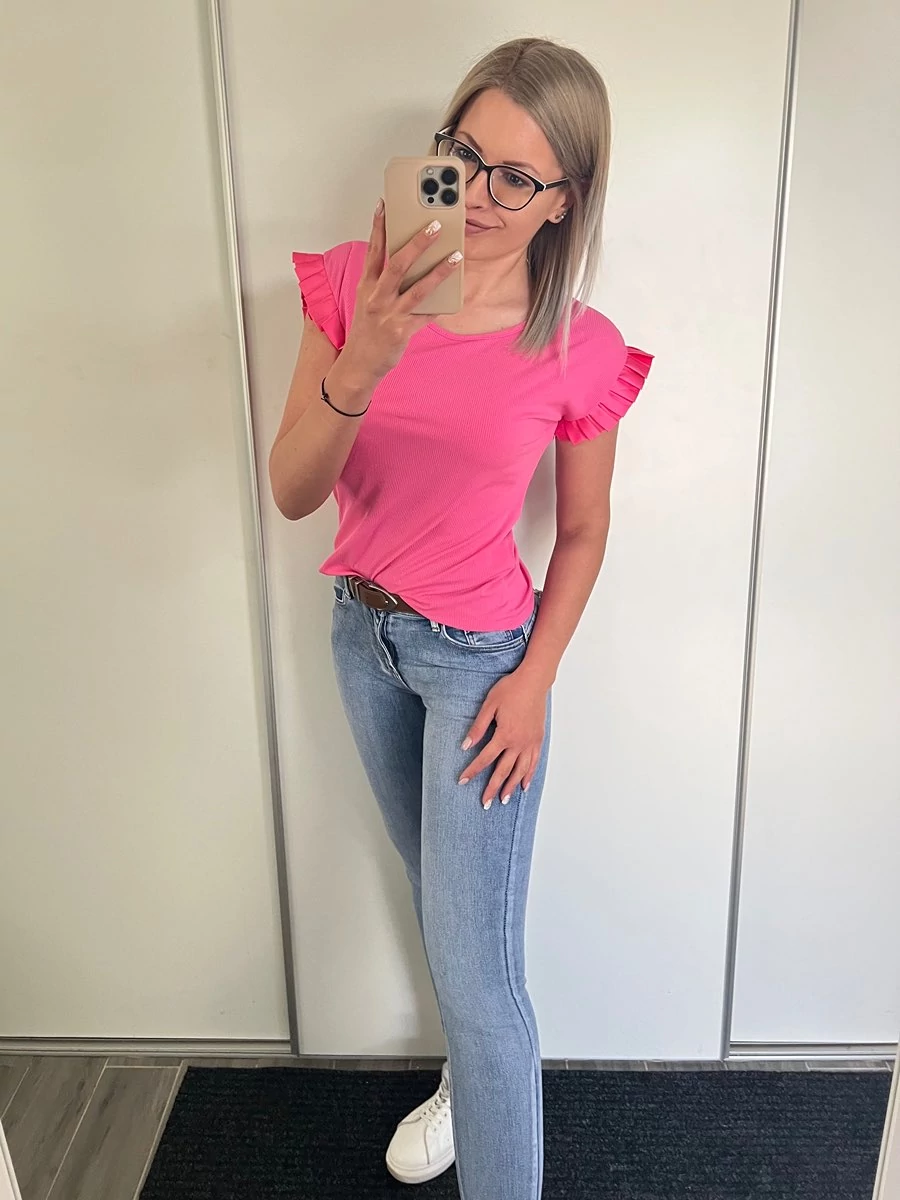 LARINA Bordázott Felső Fodrokkal