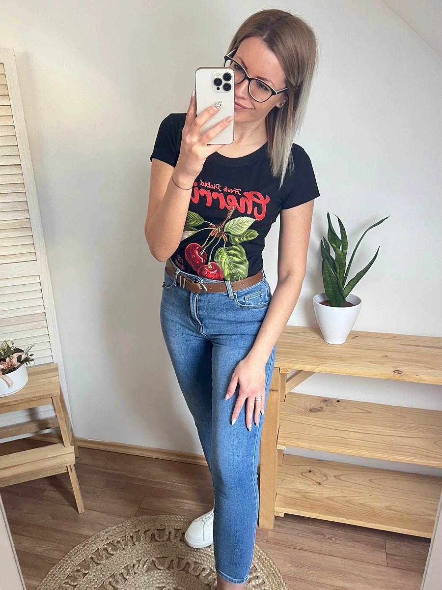 CHERRY Mintás Pamut Felső