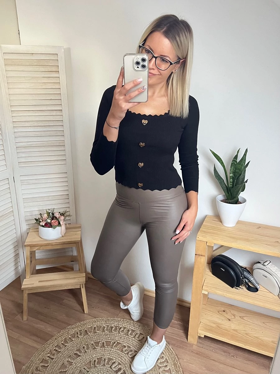 KELLI Bőrhatású Leggings