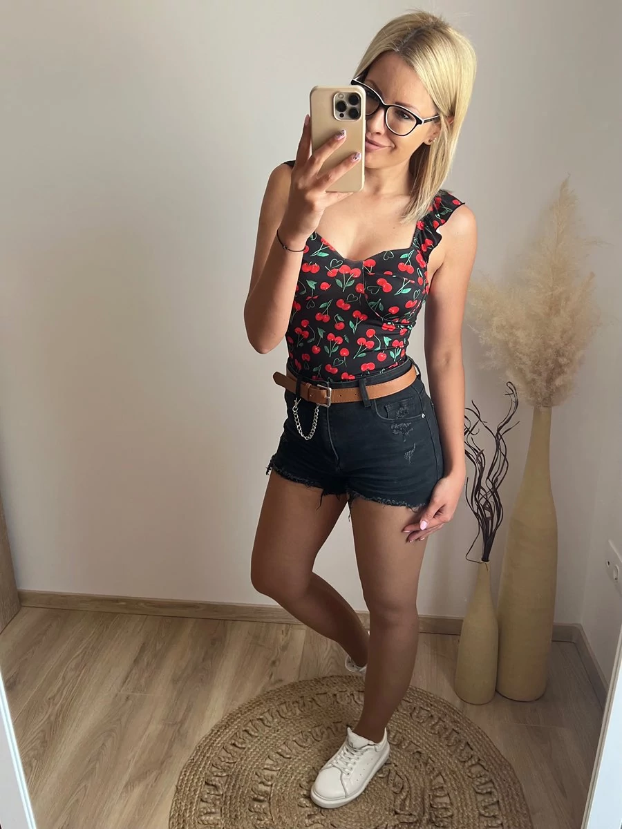 LILLA CHERRY Fodros Felső