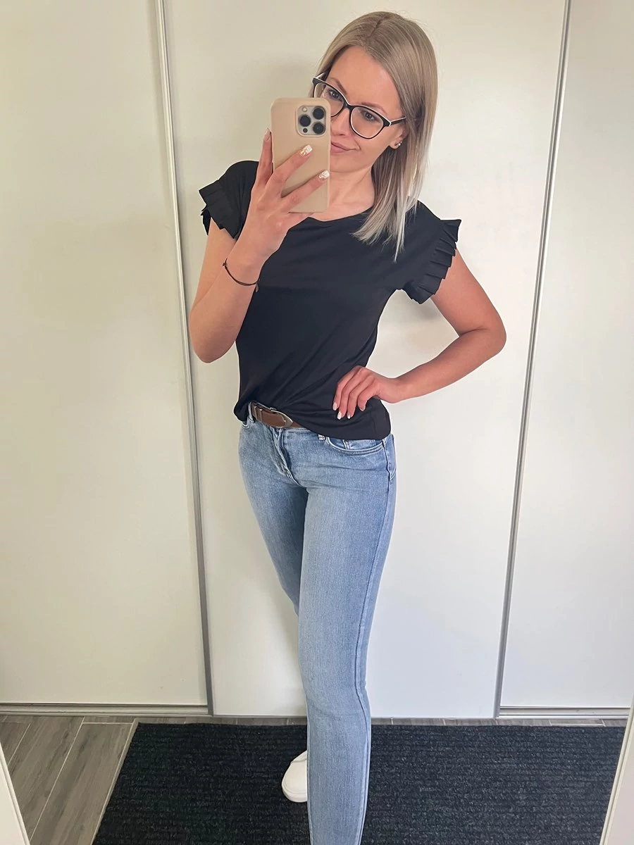 LARINA Bordázott Felső Fodrokkal