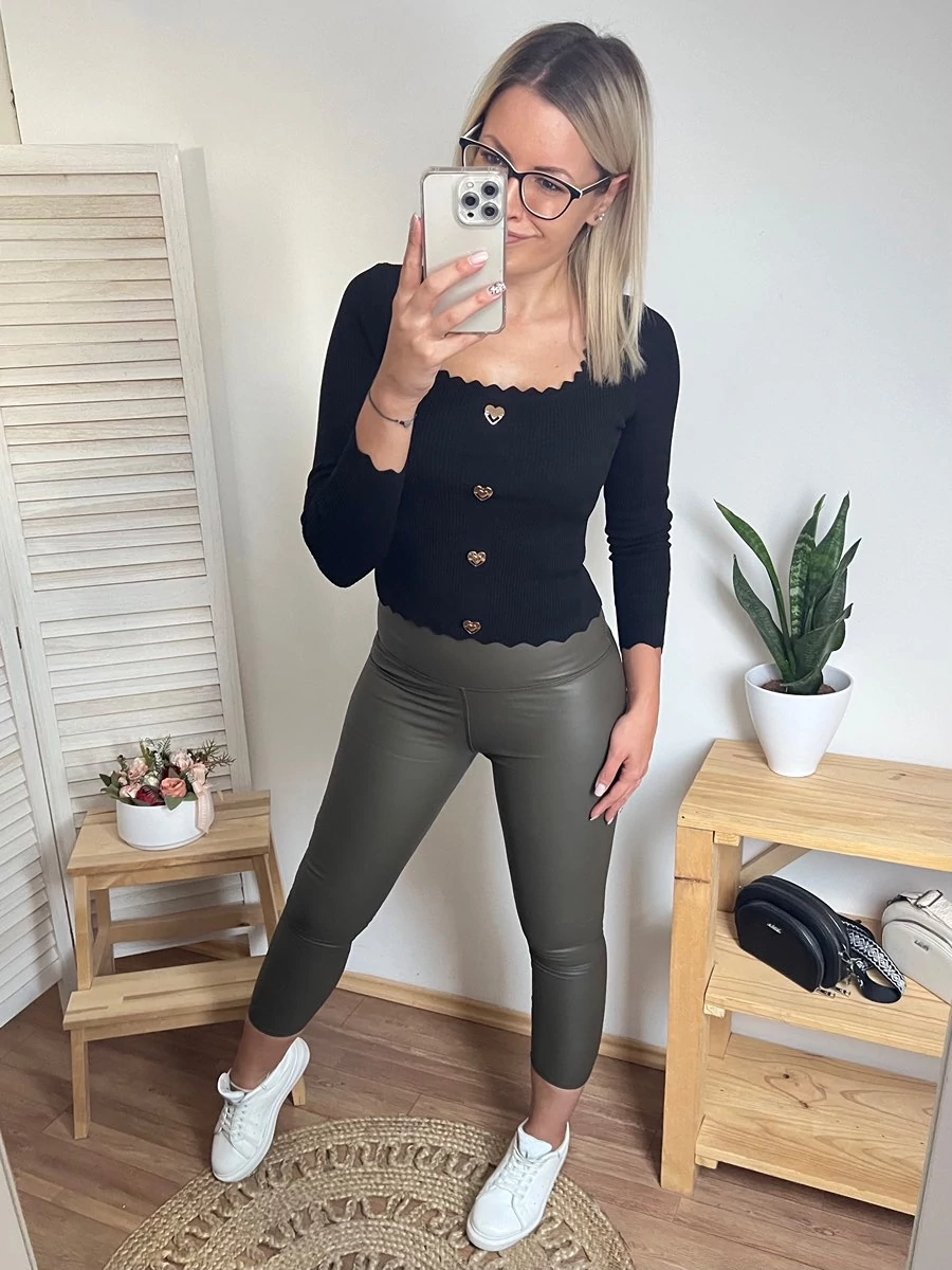 KELLI Bőrhatású Leggings